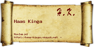 Haas Kinga névjegykártya